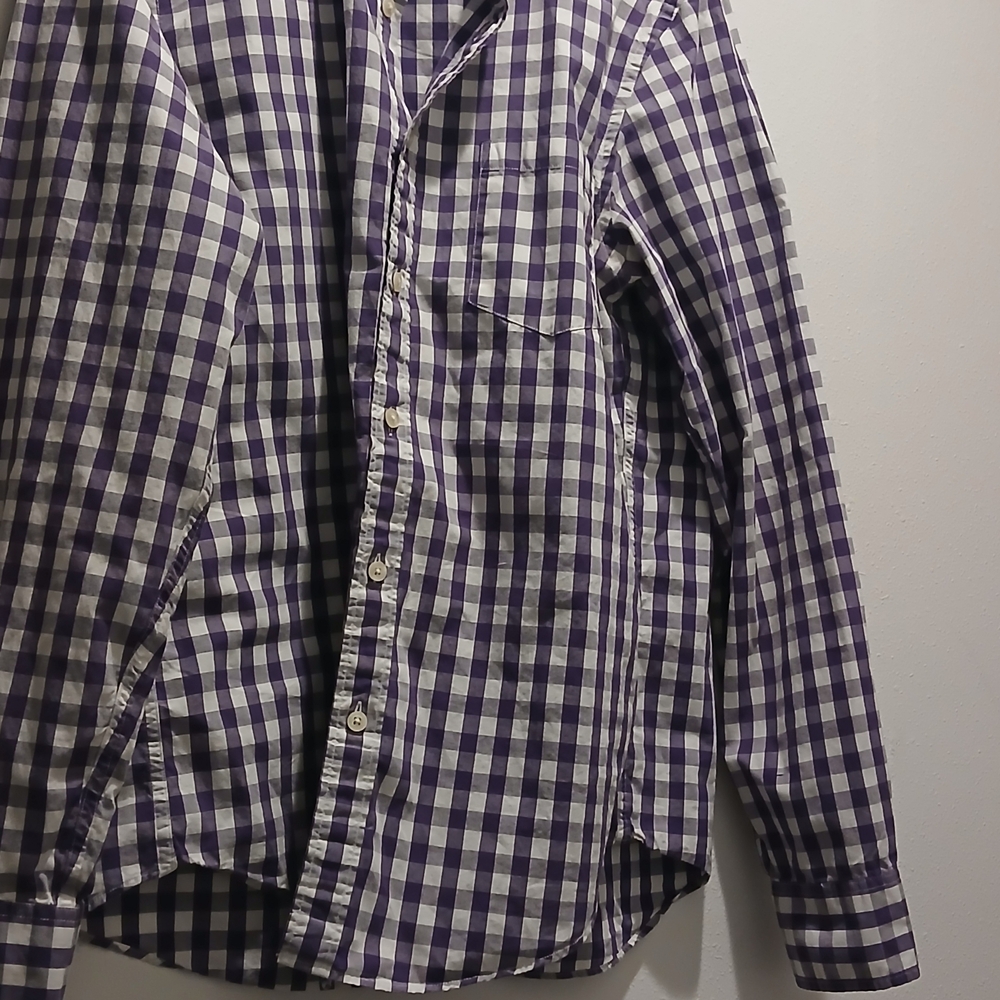 J. Crew Purple and White Checkered Shirt